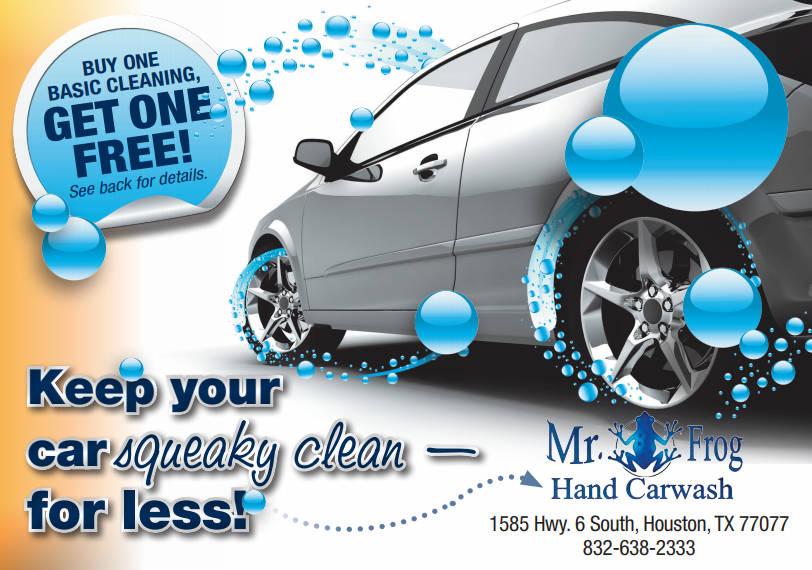 Good car wash postcard offer example
