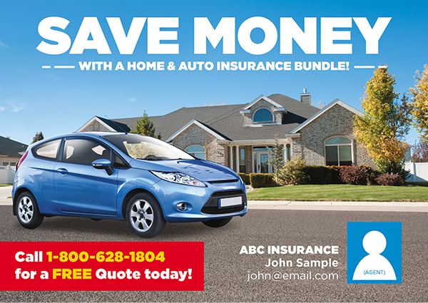 car insurance postcard design