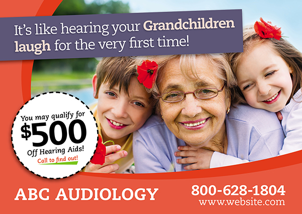 example hearing postcard design