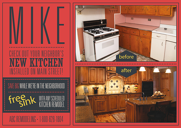 home remodeling postcard design