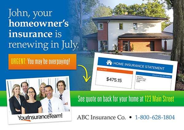 home insurance postcard design