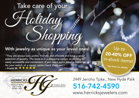 example of holiday jewelry postcard