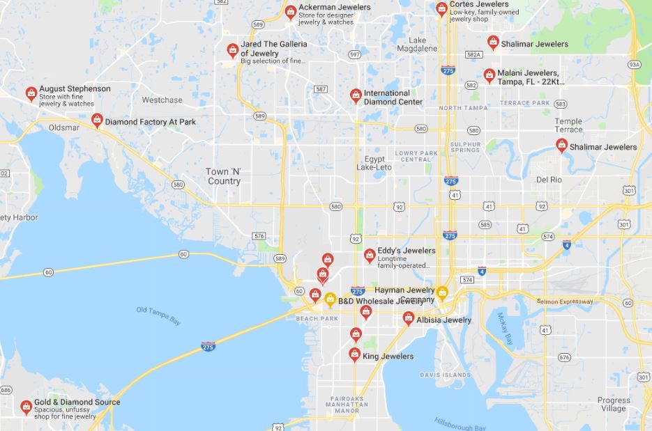 jewelry stores on google maps