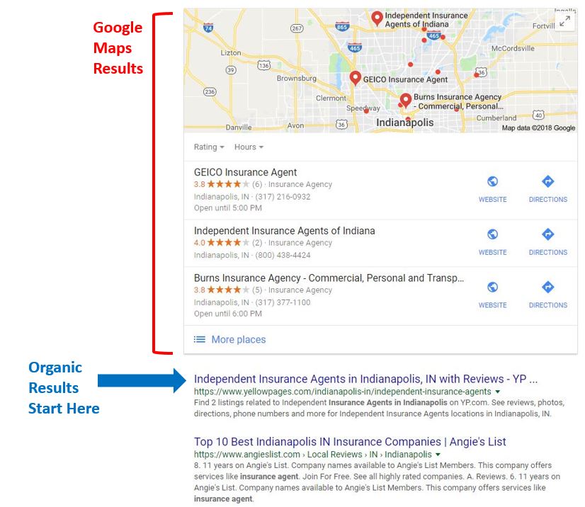 insurange agents in google results