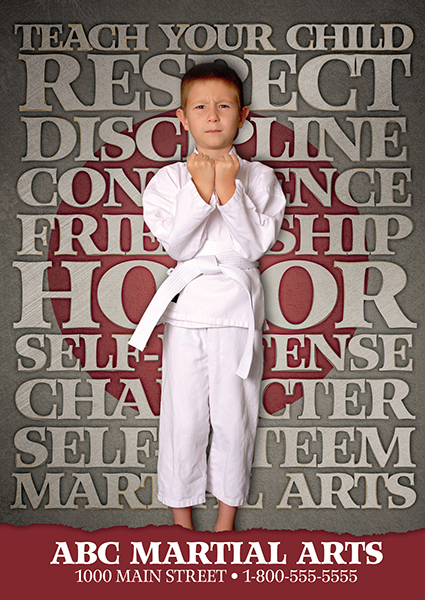 martial arts postcard design