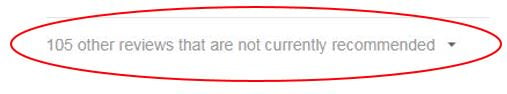 Yelp's not recommended reviews section