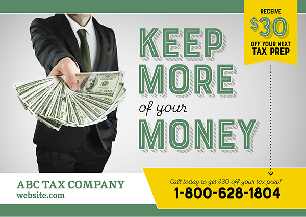 tax accountant postcard design