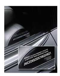 vin on door of car