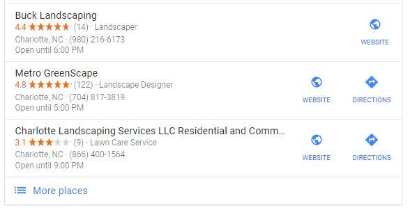 google search results for landscaper